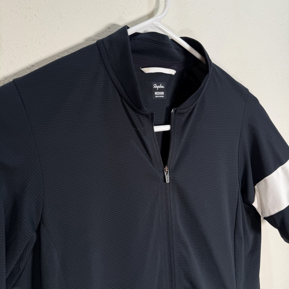 RAPHA Cycling Jersey Womens Sz M Black Classic Flyweight Full Zip Short Sleeve - Picture 3 of 8